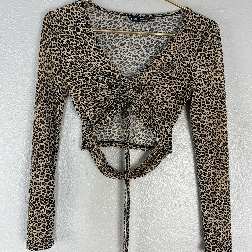 Cheetah print cut out top